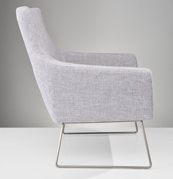 Pale Grey Upholstered Armchair By Homeroots Online now - Image 3