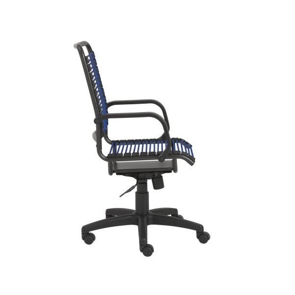 43  Black and Blue Round Bungee Cord High Back Office Chair By Homeroots Online - Image 3