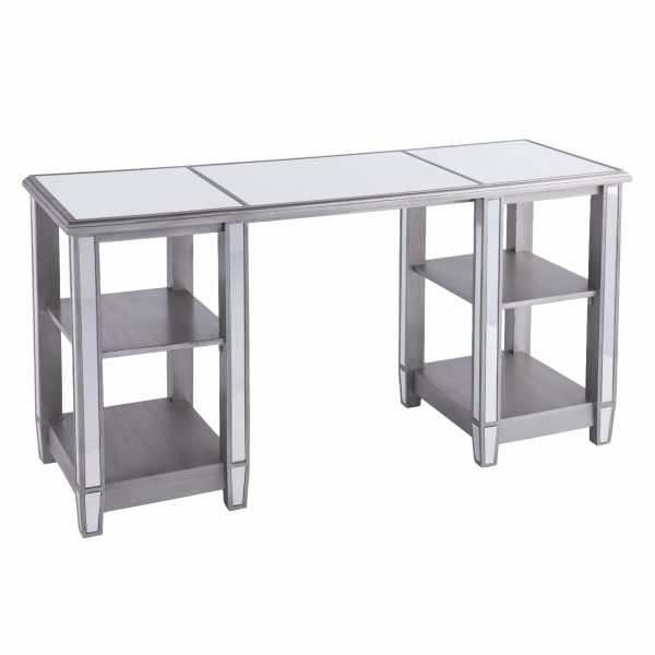 Matte Silver Mirrored Desk By Homeroots Online Hot Sale - Image 4