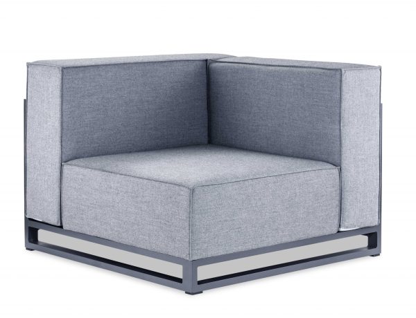Gray Aluminum Modular Armless Corner By Homeroots Online now