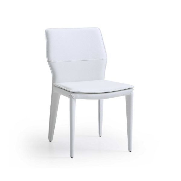 Set Of 2 White Faux Leather Dining Chairs By Homeroots - 370670 Online now - Image 4