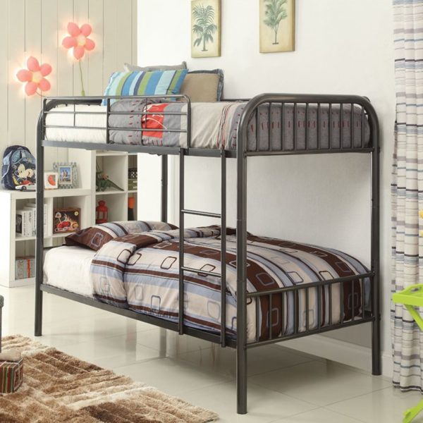 Gunmetal Metal Twin Over Twin Bunk Bed By Homeroots Online