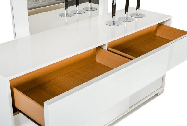 30  White Mdf And Steel Dresser By Homeroots Online Hot Sale - Image 2