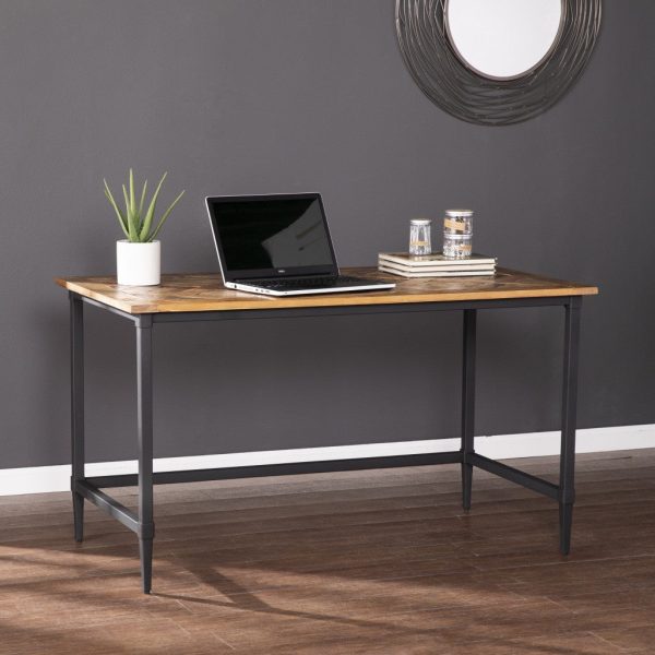 Natural Brown Reclaimed Wood Desk By Homeroots For Cheap - Image 2