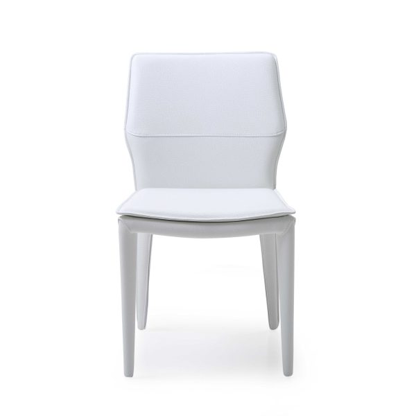 Set Of 2 White Faux Leather Dining Chairs By Homeroots - 370670 Online now - Image 3
