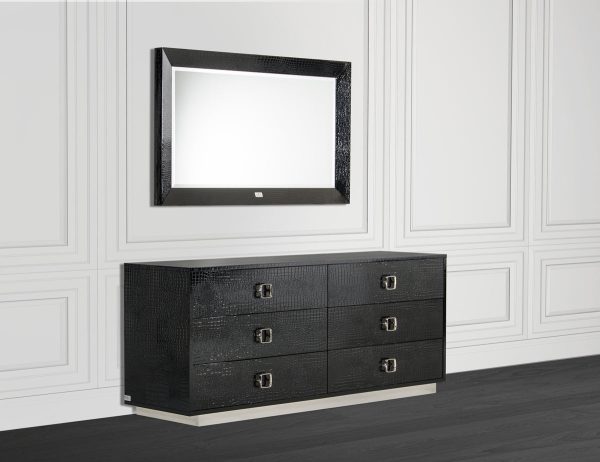 26  Black Crocodile Mdf Dresser By Homeroots Fashion