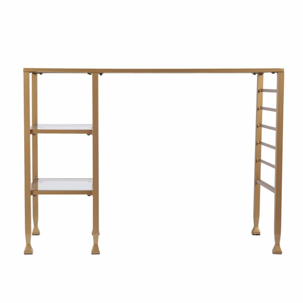 Matt Gold and Glass Writing Desk By Homeroots Discount - Image 2