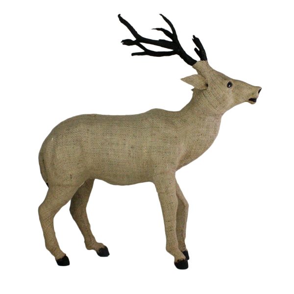 Burlap Stag Head Up - Large - Natural By HomArt For Cheap - Image 3