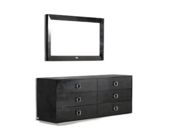 26  Black Crocodile Mdf Dresser By Homeroots Fashion - Image 3