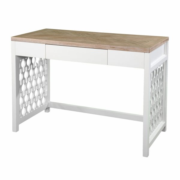 Transistional Creamy White Writing Desk By Homeroots Online - Image 5