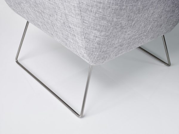 Pale Grey Upholstered Armchair By Homeroots Online now - Image 4