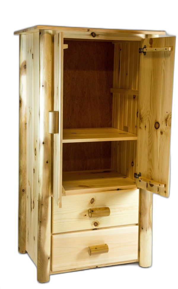 Natural Unfinished All Wood Armoire By Homeroots Sale - Image 4
