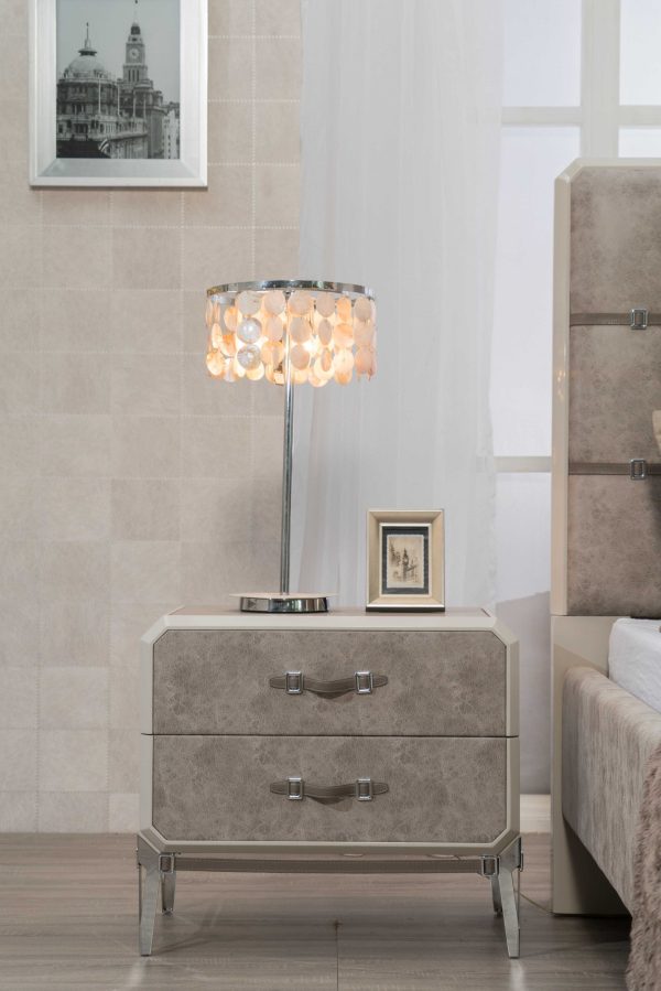 Vintage Beige Pu Wood Upholstered Front Metal Leg Veneer Melamine Nightstand By Homeroots Online Hot Sale