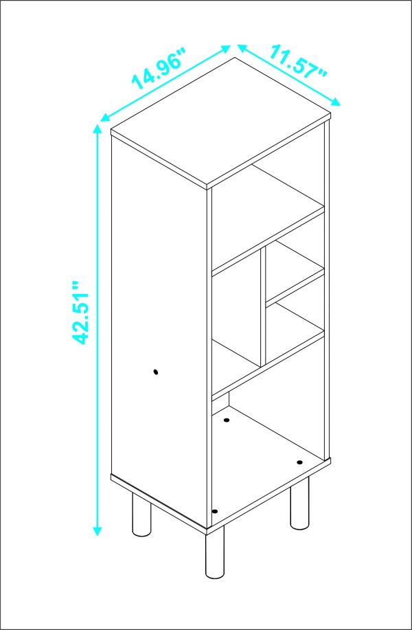 Iko 43  White Modern Abstract Open Shelving Unit By Homeroots For Sale - Image 4