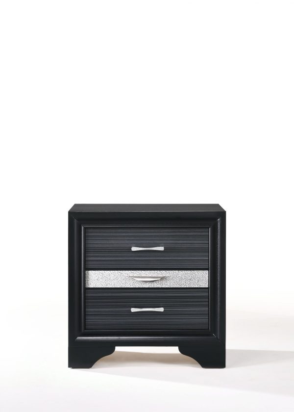 Black And Bling Nightstand By Homeroots Hot on Sale - Image 2