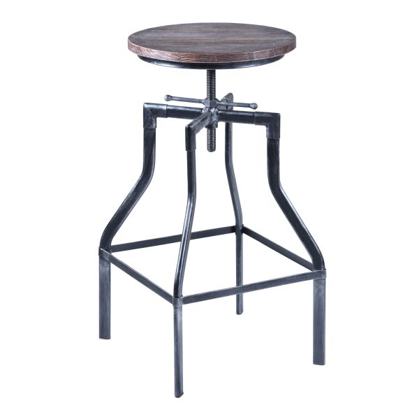 Adjustable Industrial Pine Wood Swivel Bar Stool By Homeroots Sale - Image 2