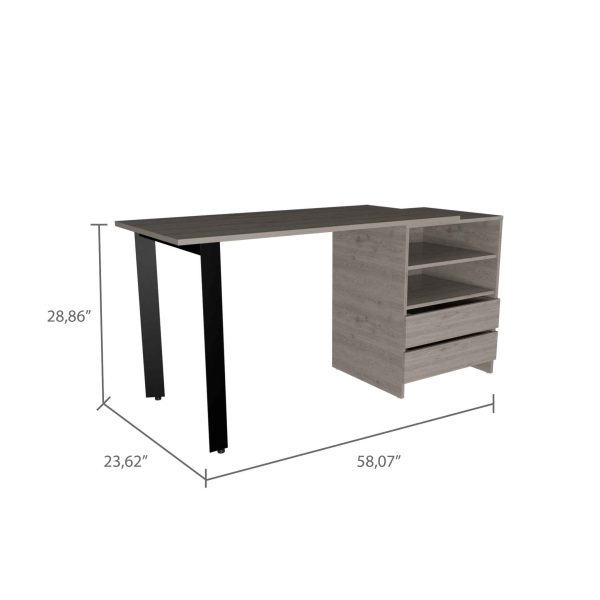 Light Gray Computer Desk By Homeroots - 403821 For Sale - Image 2