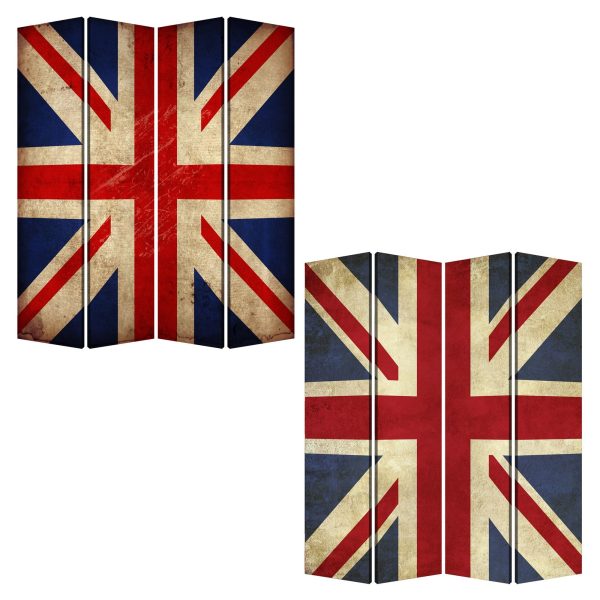 Multi Color Wood Canvas Union Jack Screen By Homeroots Online Hot Sale - Image 3