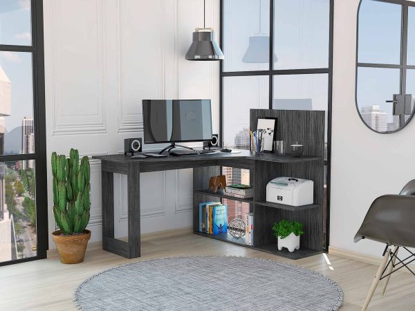 Marek Gray Oak L Shaped Computer Desk By Homeroots For Cheap