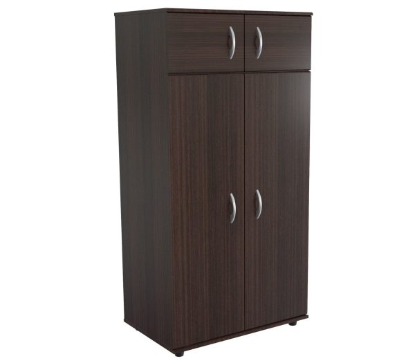 Espresso Finish Wood Wardrobe With Four Doors By Homeroots Supply - Image 4