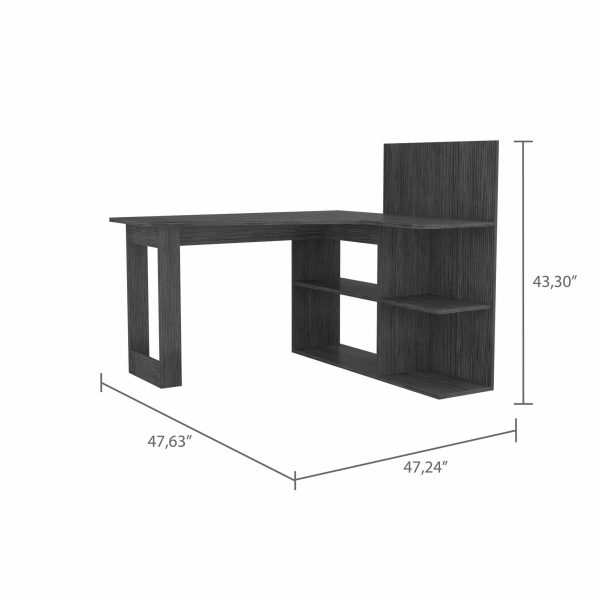 Marek Gray Oak L Shaped Computer Desk By Homeroots For Cheap - Image 2