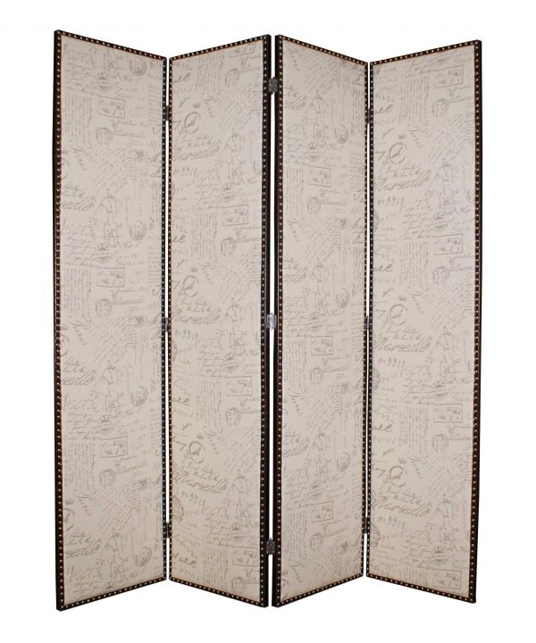 Tan Wood & Fabric Screen By Homeroots For Discount