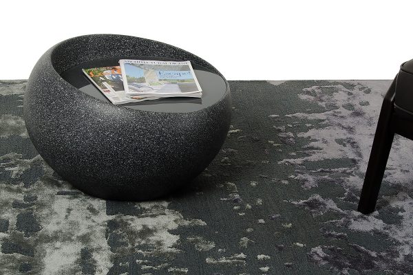 24  Round Fiberglass and Glass Faux Granite Coffee Table By Homeroots Online now