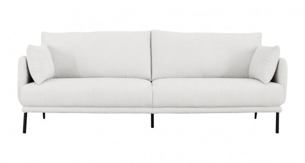 Modern 85  White and Black Fabric Sofa By Homeroots Discount - Image 3