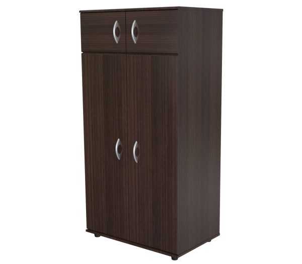 Espresso Finish Wood Wardrobe With Four Doors By Homeroots Supply - Image 3