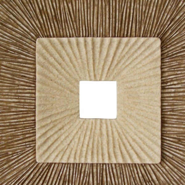 Brown Concave Square Double Layer Ribbed Wall Plaque Set of 2 By Homeroots Online - Image 5