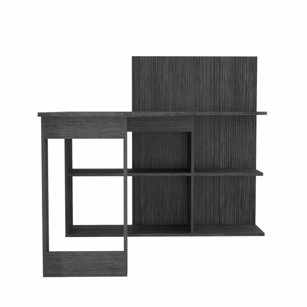 Marek Gray Oak L Shaped Computer Desk By Homeroots For Cheap - Image 4