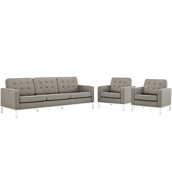 Loft 3 Piece Upholstered Fabric Sofa and Armchair Set By Modway - EEI-2439 Sale - Image 2