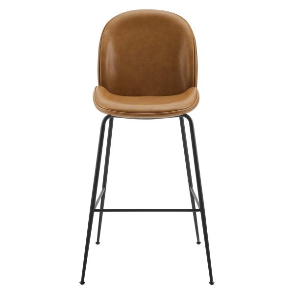 Scoop Black Powder Coated Steel Leg Vegan Leather Bar Stool By Modway - EEI-4640 Cheap - Image 5