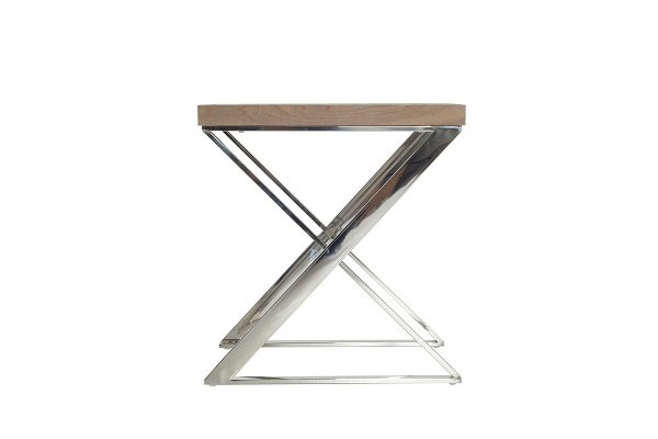 Modern Ash and Steel End Table By Homeroots Discount - Image 2