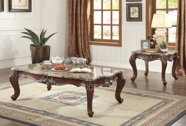 Marble Walnut Wood End Table By Homeroots - 347393 Hot on Sale - Image 2