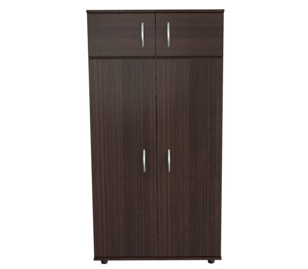 Espresso Finish Wood Wardrobe With Four Doors By Homeroots Supply - Image 2