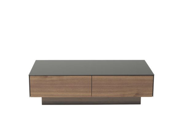 12  Walnut Veneer MDF and Glass Coffee Table By Homeroots on Sale - Image 2