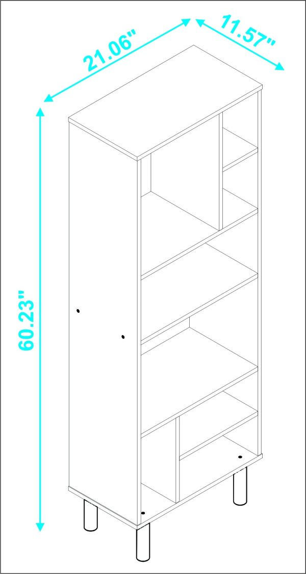 Iko 60  White Modern Abstract Open Shelving Unit By Homeroots Cheap - Image 4