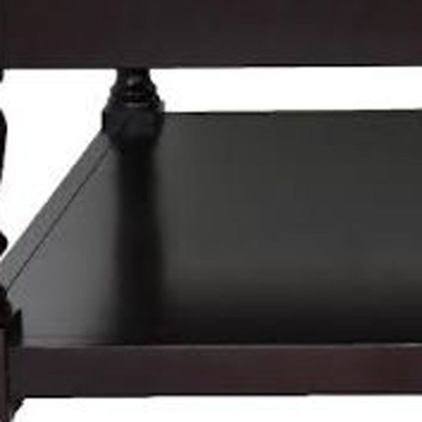 34.5  Dark Grey and Dark Brown Tufted Leather Coffee Table By Homeroots For Cheap - Image 5