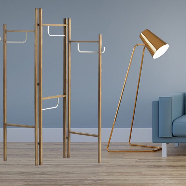 Contemporary Scandinavian Style Three Panel Room Divider Screen By Homeroots Sale