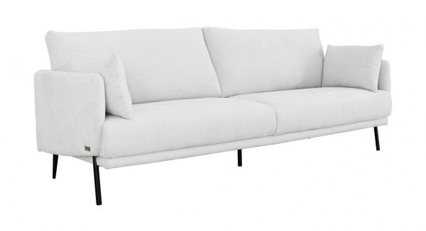 Modern 85  White and Black Fabric Sofa By Homeroots Discount - Image 4