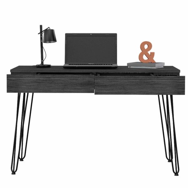 Roxy Gray Computer Desk with Two Drawers By Homeroots For Sale - Image 5