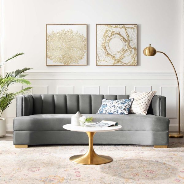 Encompass Channel Tufted Performance Velvet Curved Sofa By Modway - EEI-4134 Discount