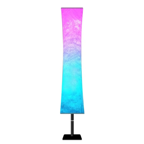 59  Color Changing LED White Column Smart Floor Lamp With White Rectangular Shade By Homeroots Hot on Sale - Image 2