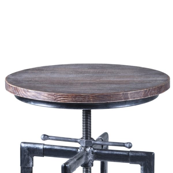 Adjustable Industrial Pine Wood Swivel Bar Stool By Homeroots Sale - Image 3