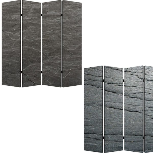 Multi Color Wood Canvas Black Slate Screen By Homeroots - 274662 Hot on Sale - Image 5