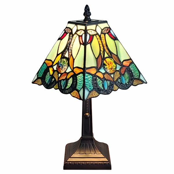 15  Tiffany Style Vintage Abstract Teal Table Lamp By Homeroots Hot on Sale - Image 2
