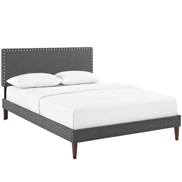 Macie Queen Fabric Platform Bed with Squared Tapered Legs By Modway - MOD-5971 on Sale - Image 2