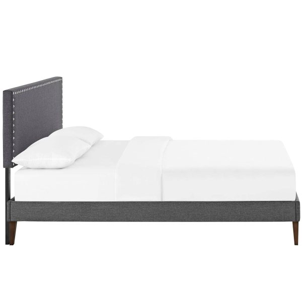 Macie Queen Fabric Platform Bed with Squared Tapered Legs By Modway - MOD-5971 on Sale - Image 4