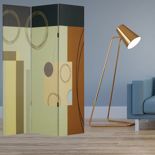 Multi Color Wood Canvas 3 Panel Screen By Homeroots - 274753 Online Sale
